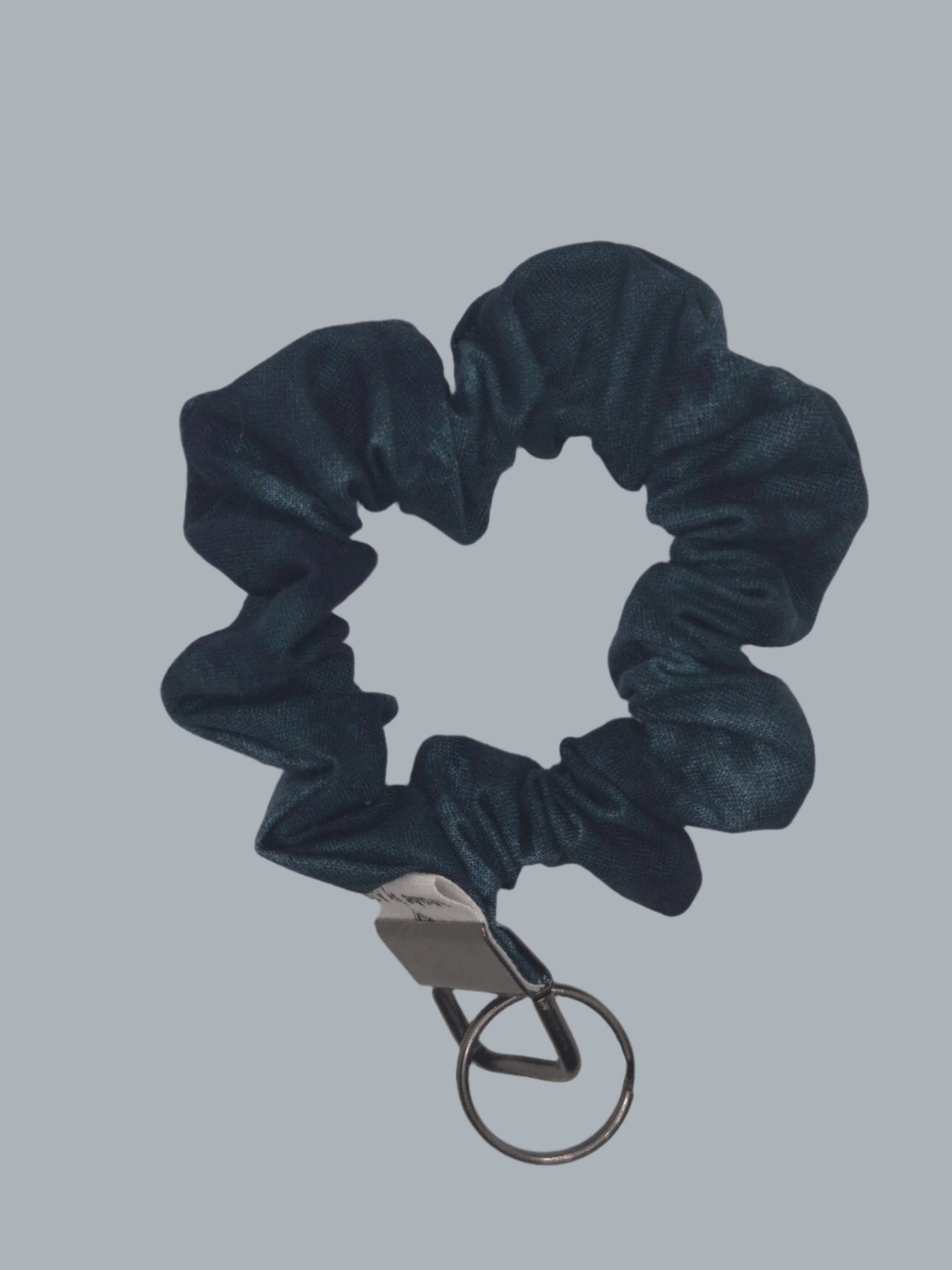 Dark Teal Marble Scrunchie Wristlet | Cotton