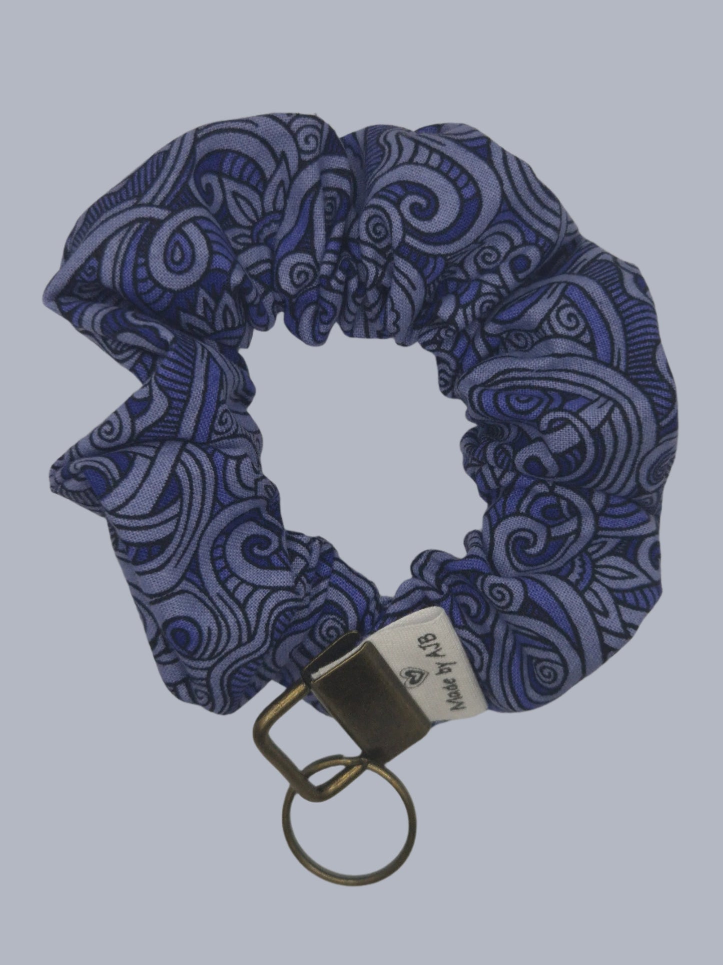 Blue Swirl Scrunchie Wristlet | Cotton
