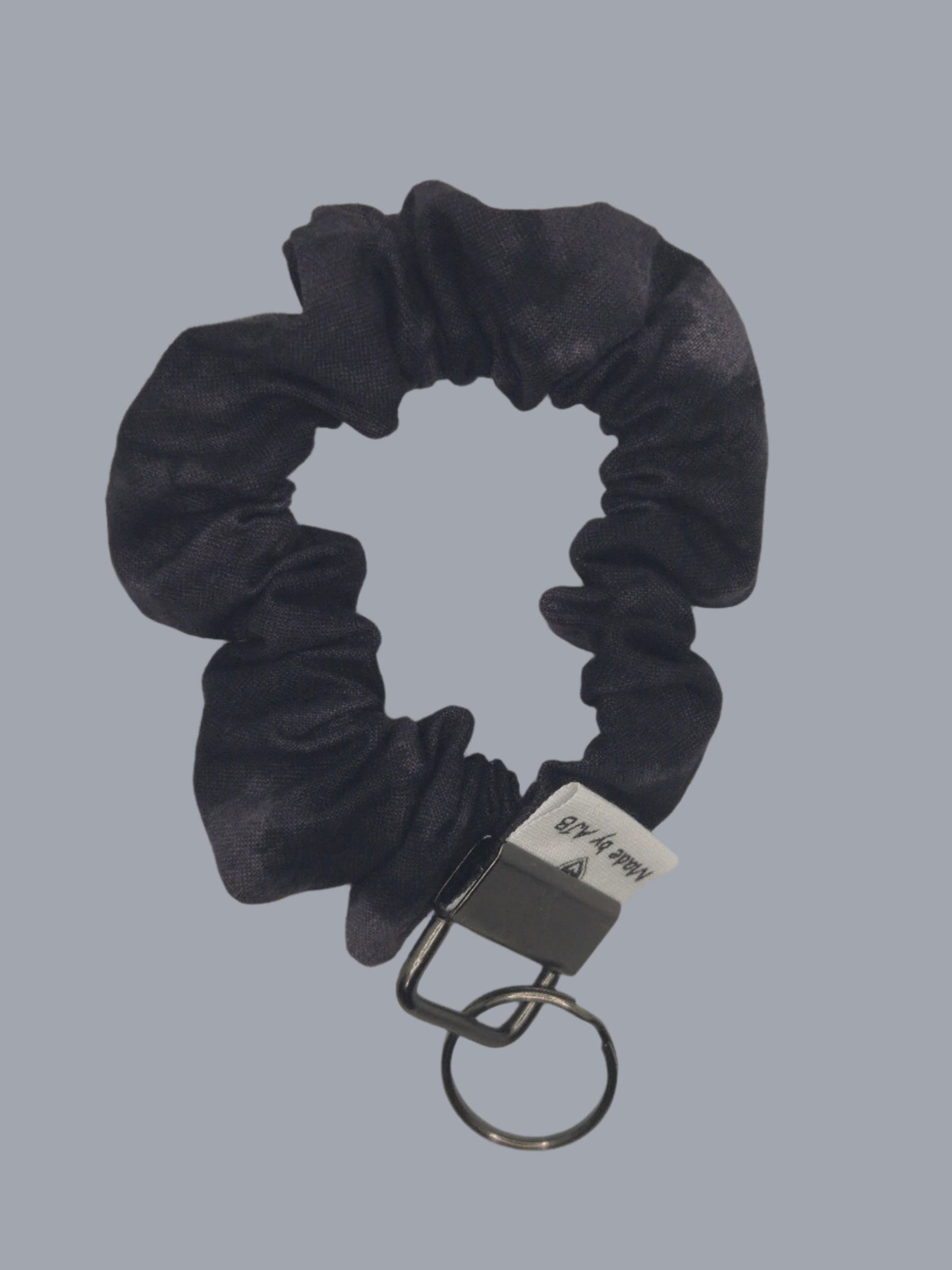 Black Marble Scrunchie Wristlet | Cotton