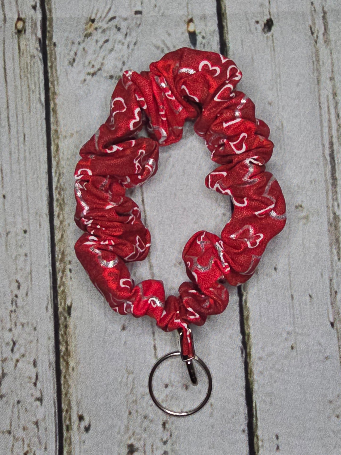 Shimmer Hearts Scrunchie Wristlet | Cotton