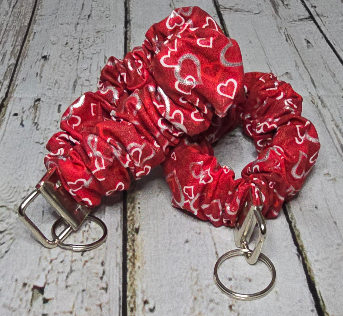 Shimmer Hearts Scrunchie Wristlet | Cotton