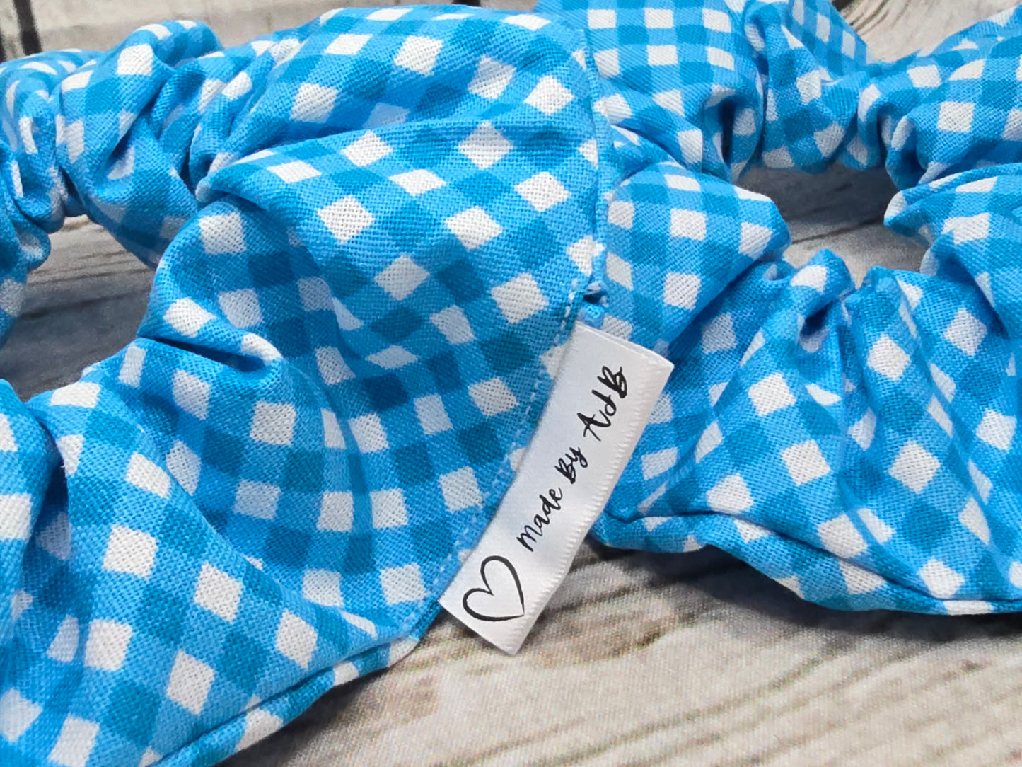 Light Blue Gingham | Large Classic Scrunchie