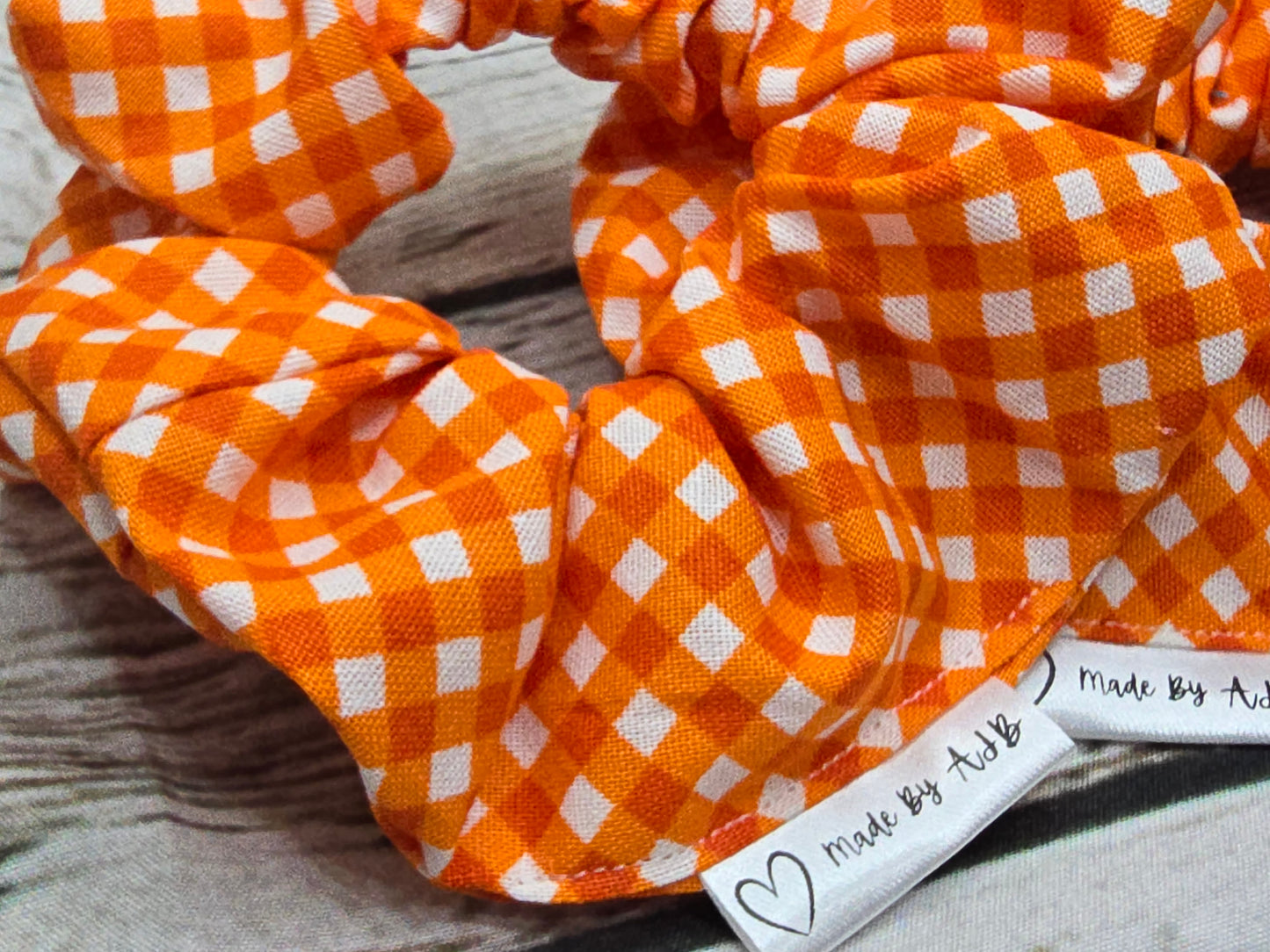 Orange Gingham | Large Classic Scrunchie