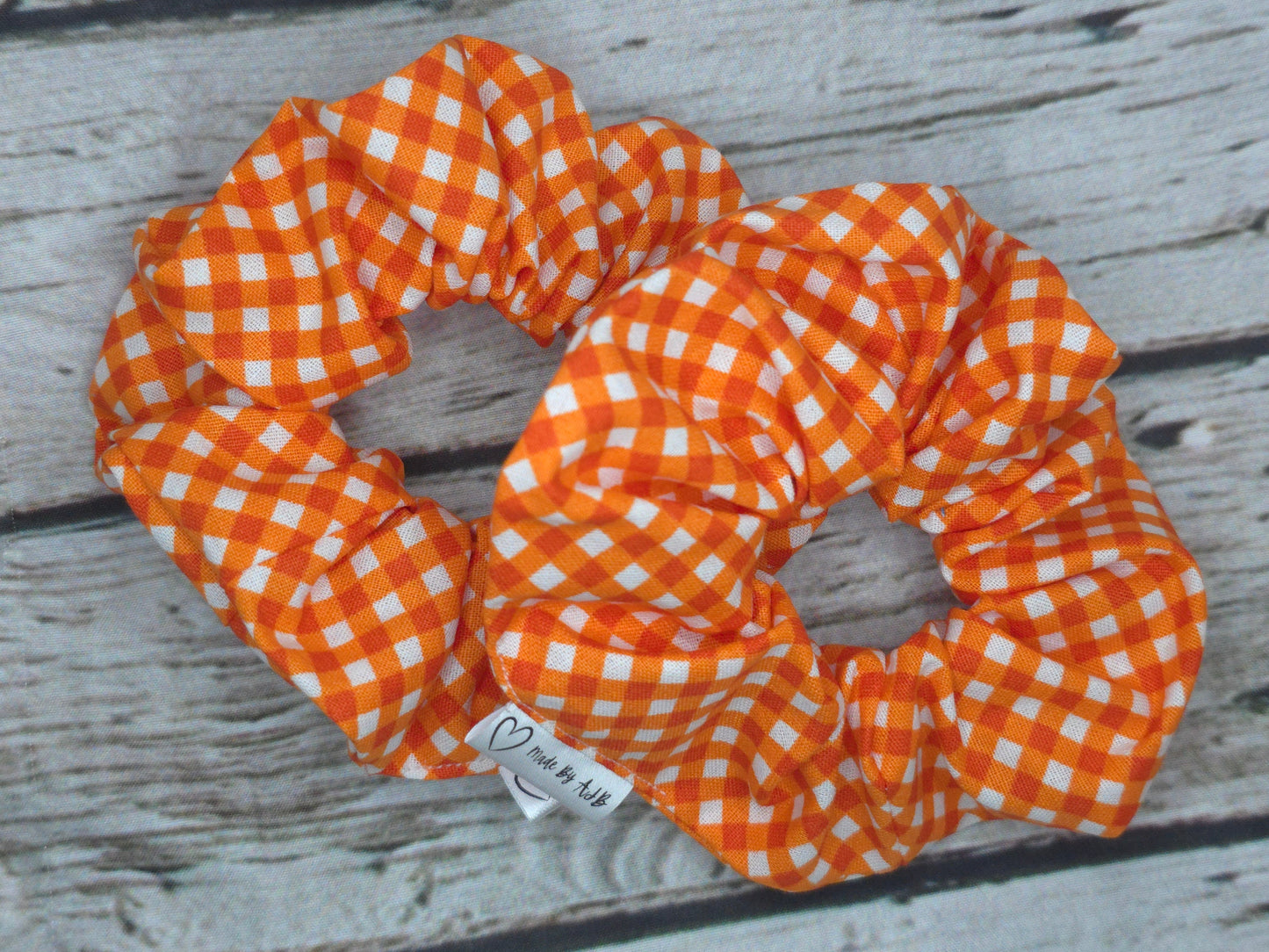 Orange Gingham | Large Classic Scrunchie