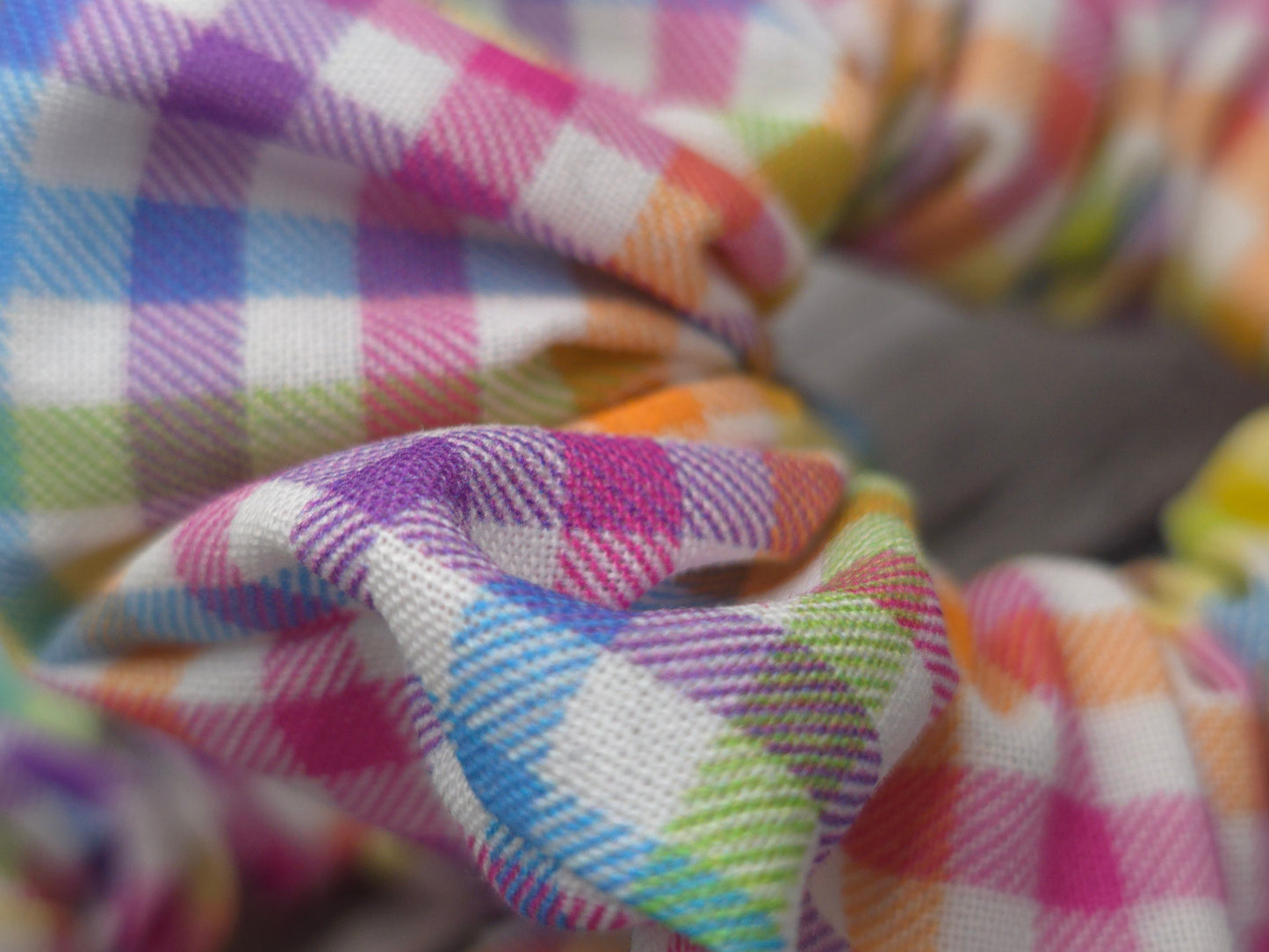 Rainbow Gingham | Large Classic Scrunchie