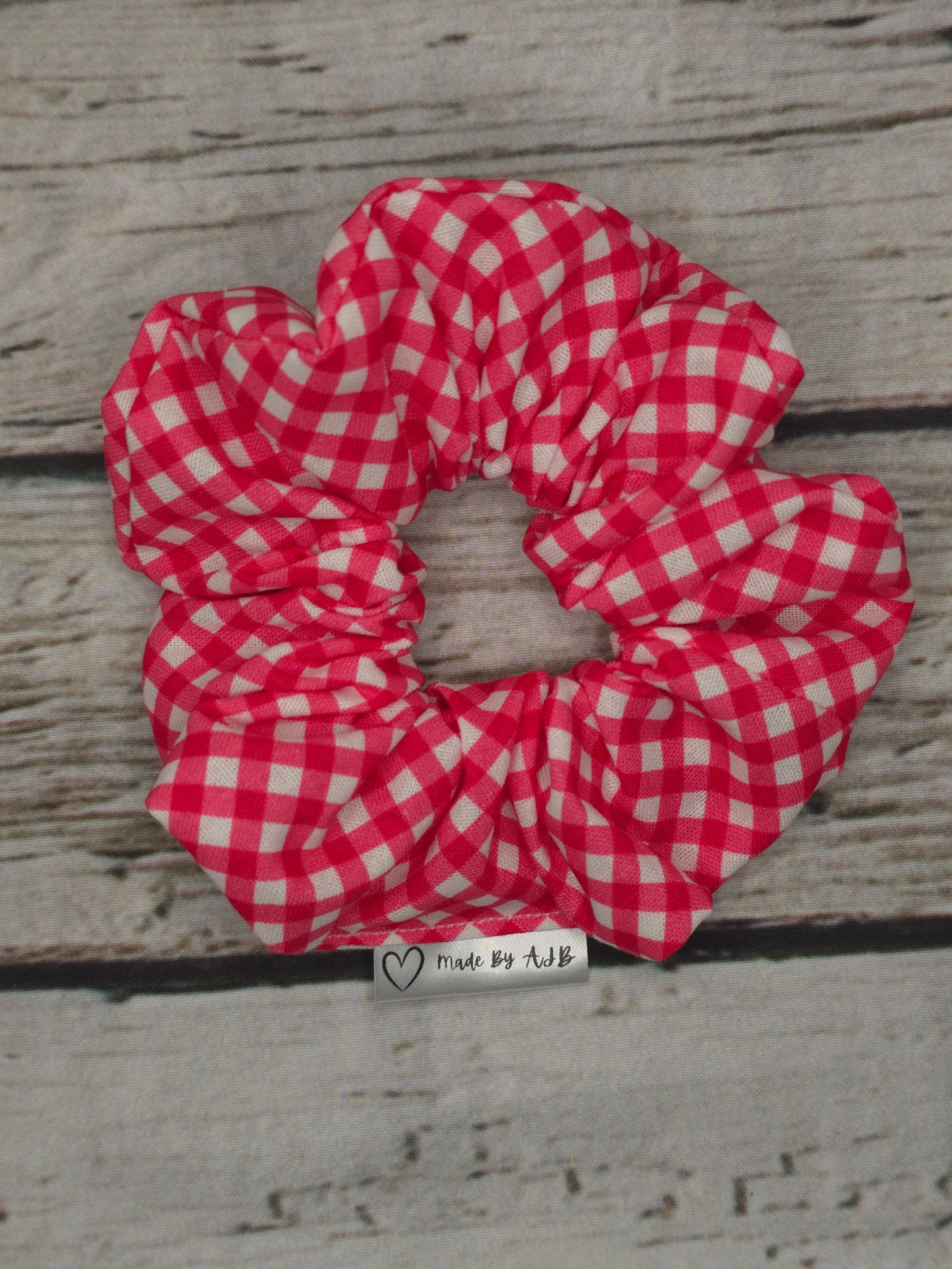 Pink Gingham | Large Classic Scrunchie