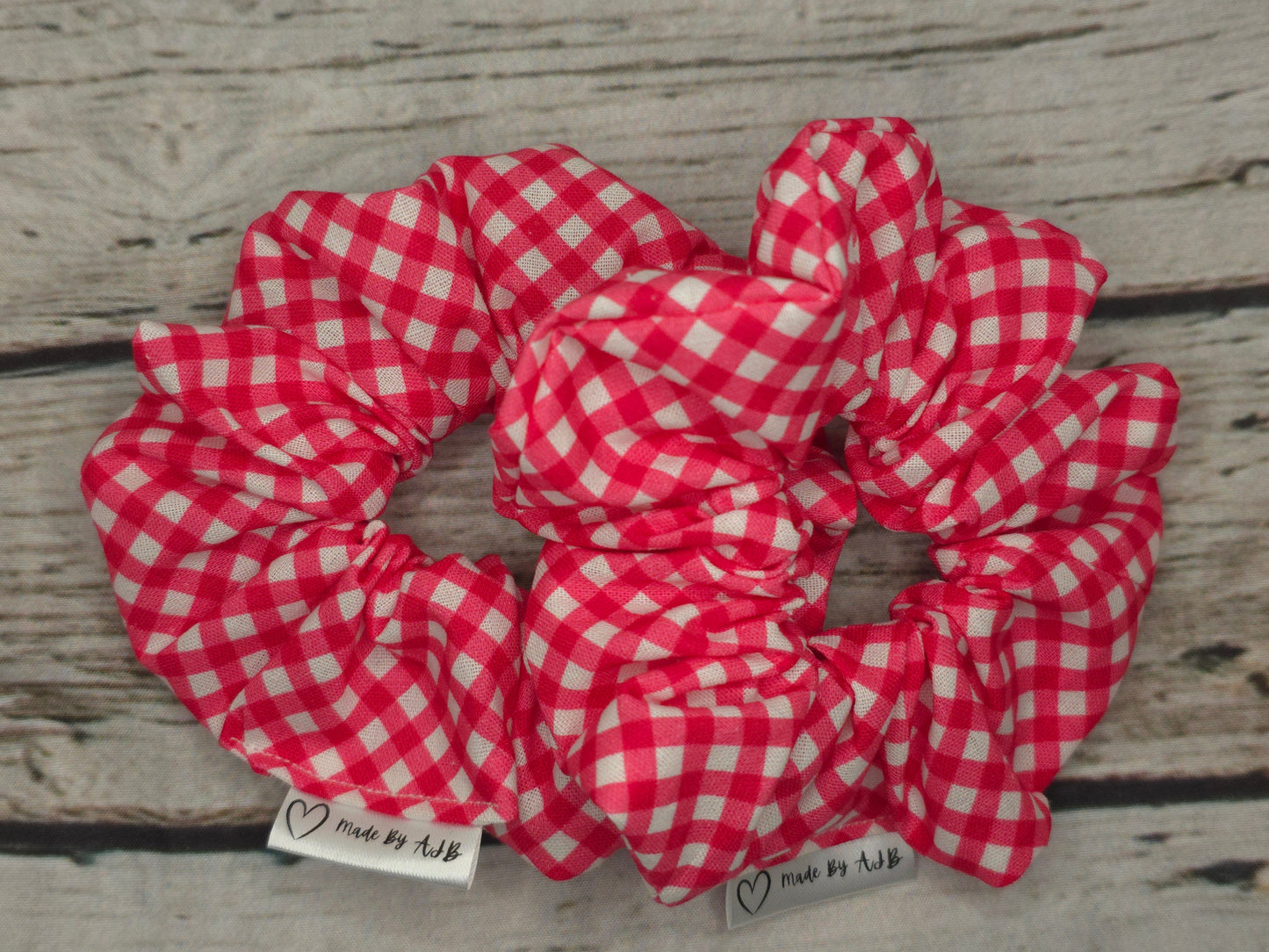 Pink Gingham | Large Classic Scrunchie