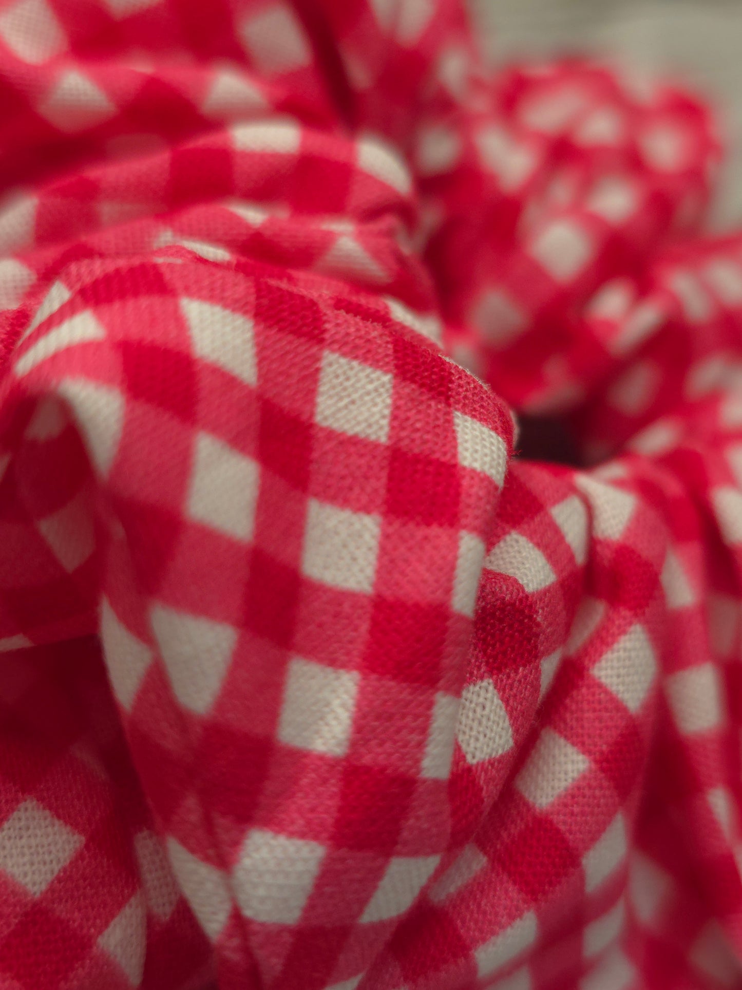 Pink Gingham | Large Classic Scrunchie