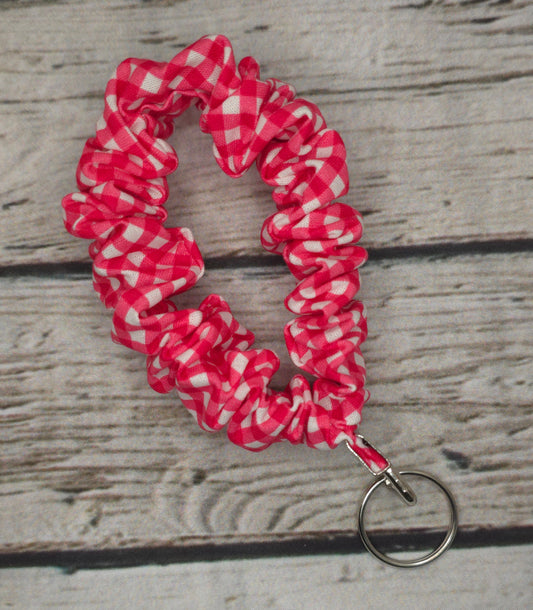 Pink Gingham Scrunchie Wristlet | Cotton
