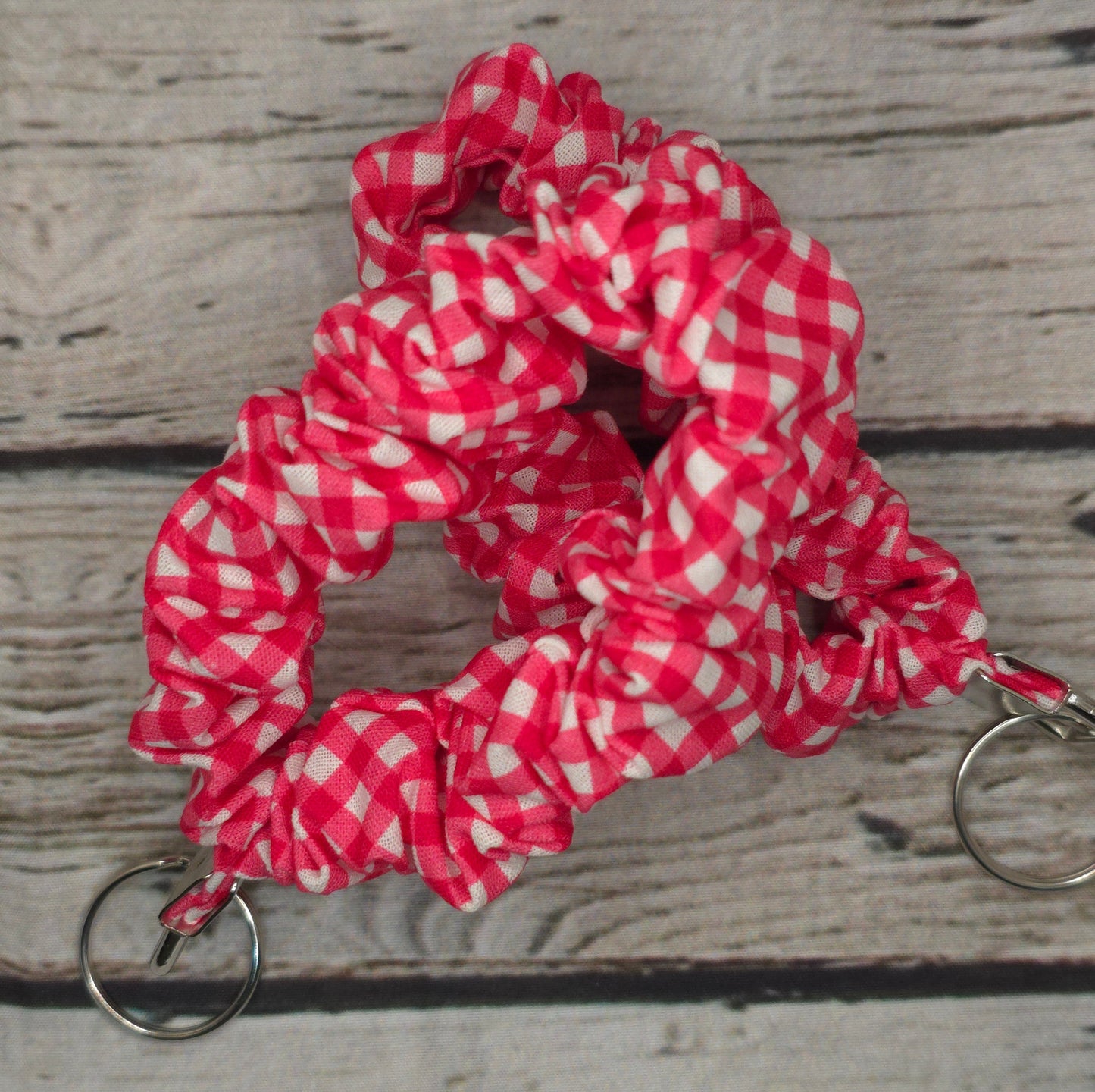 Pink Gingham Scrunchie Wristlet | Cotton