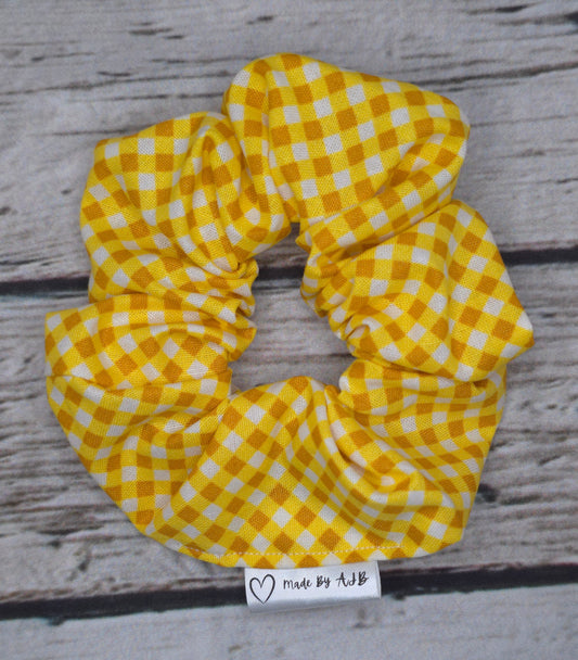 Yellow Gingham | Large Classic Scrunchie