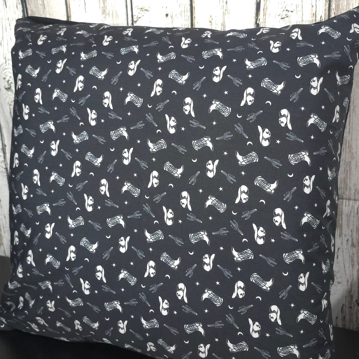 Black Cowboy Cushion Cover | Cotton Poplin