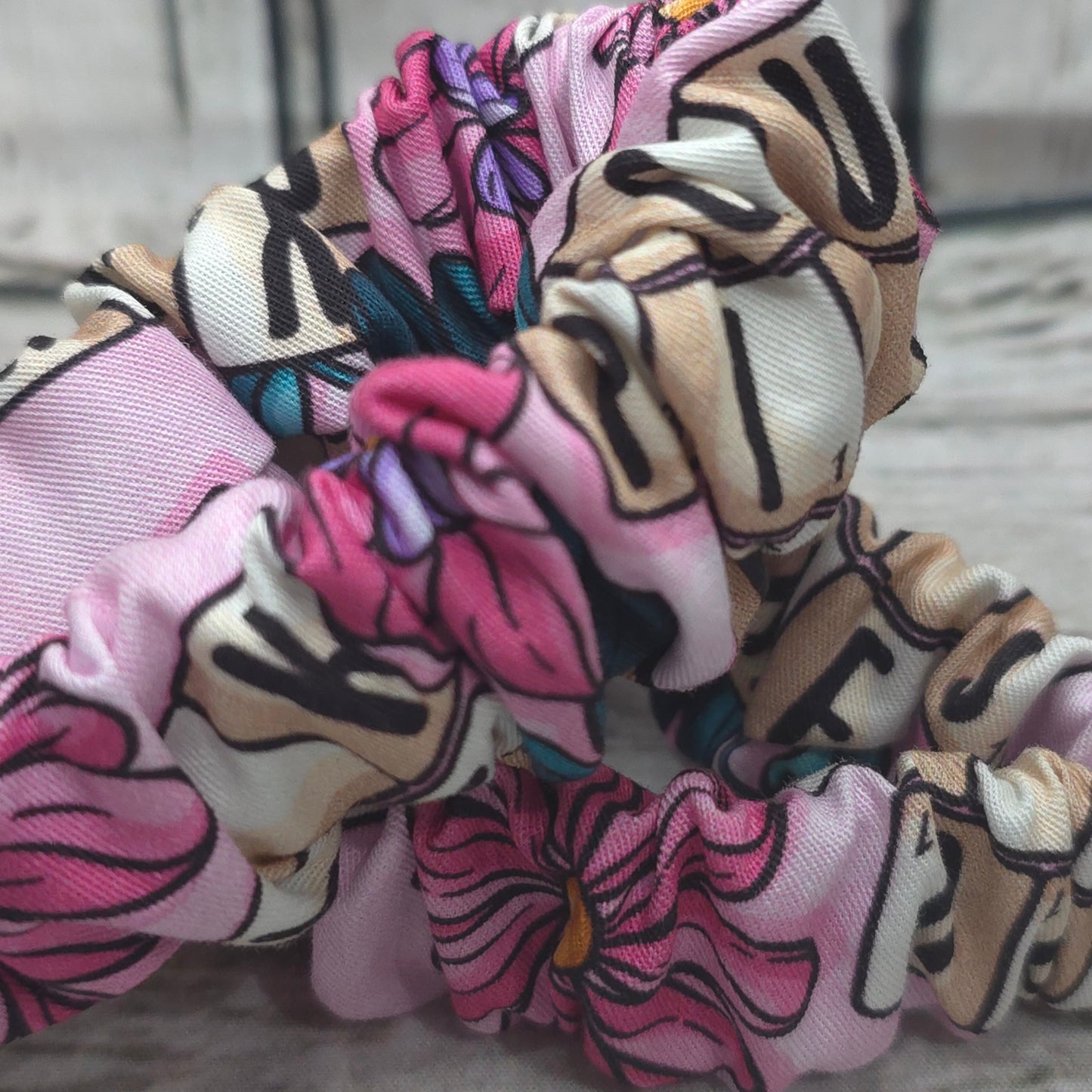 Sassy Scrabble Scrunchie Wristlet | Cotton