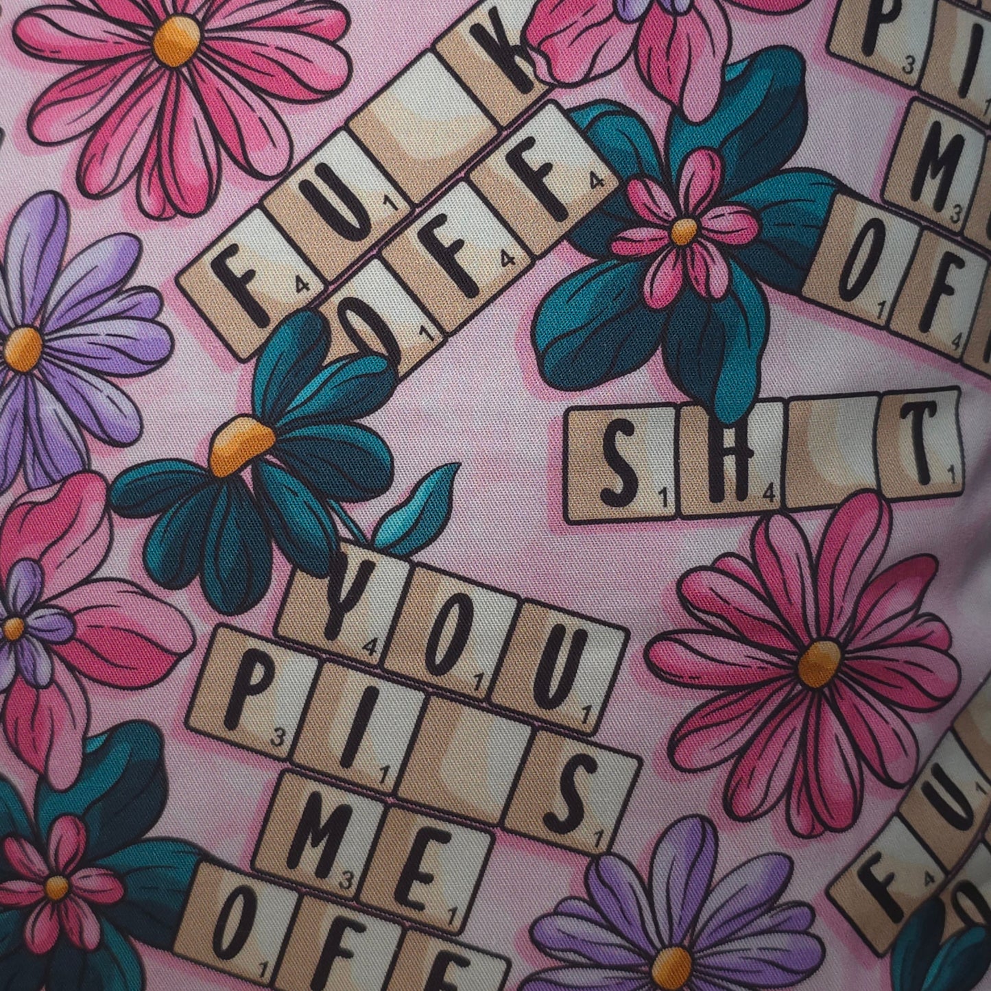 Sassy Scrabble Scrunchie Wristlet | Cotton