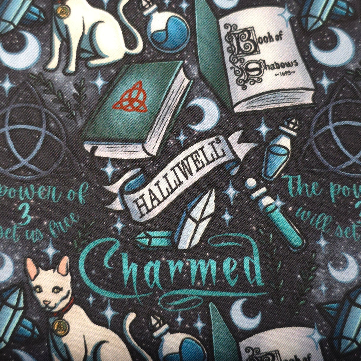 Charmed Fabric Book Sleeve - Side Tie Closure - 3 Sizes
