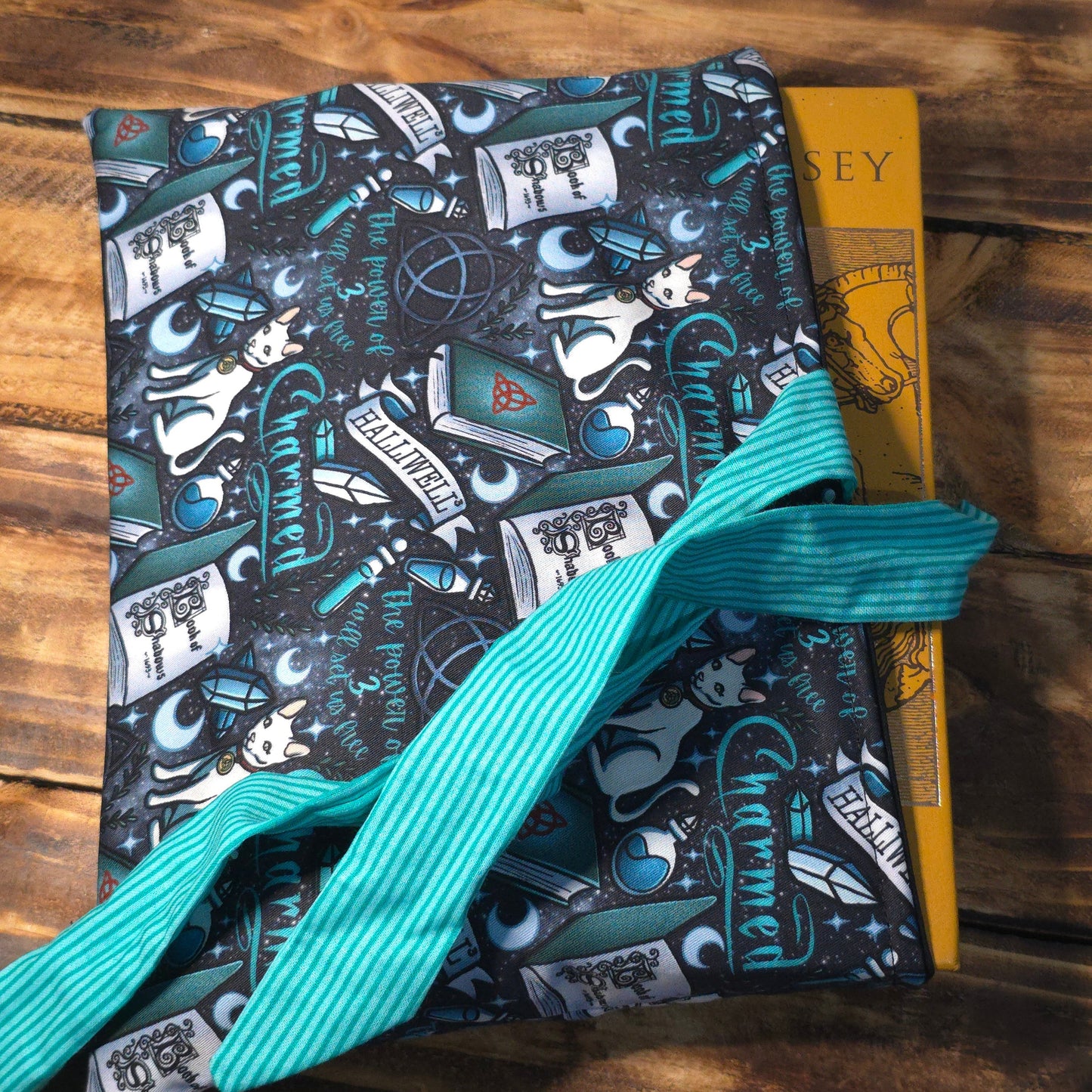 Charmed Fabric Book Sleeve - Side Tie Closure - 3 Sizes
