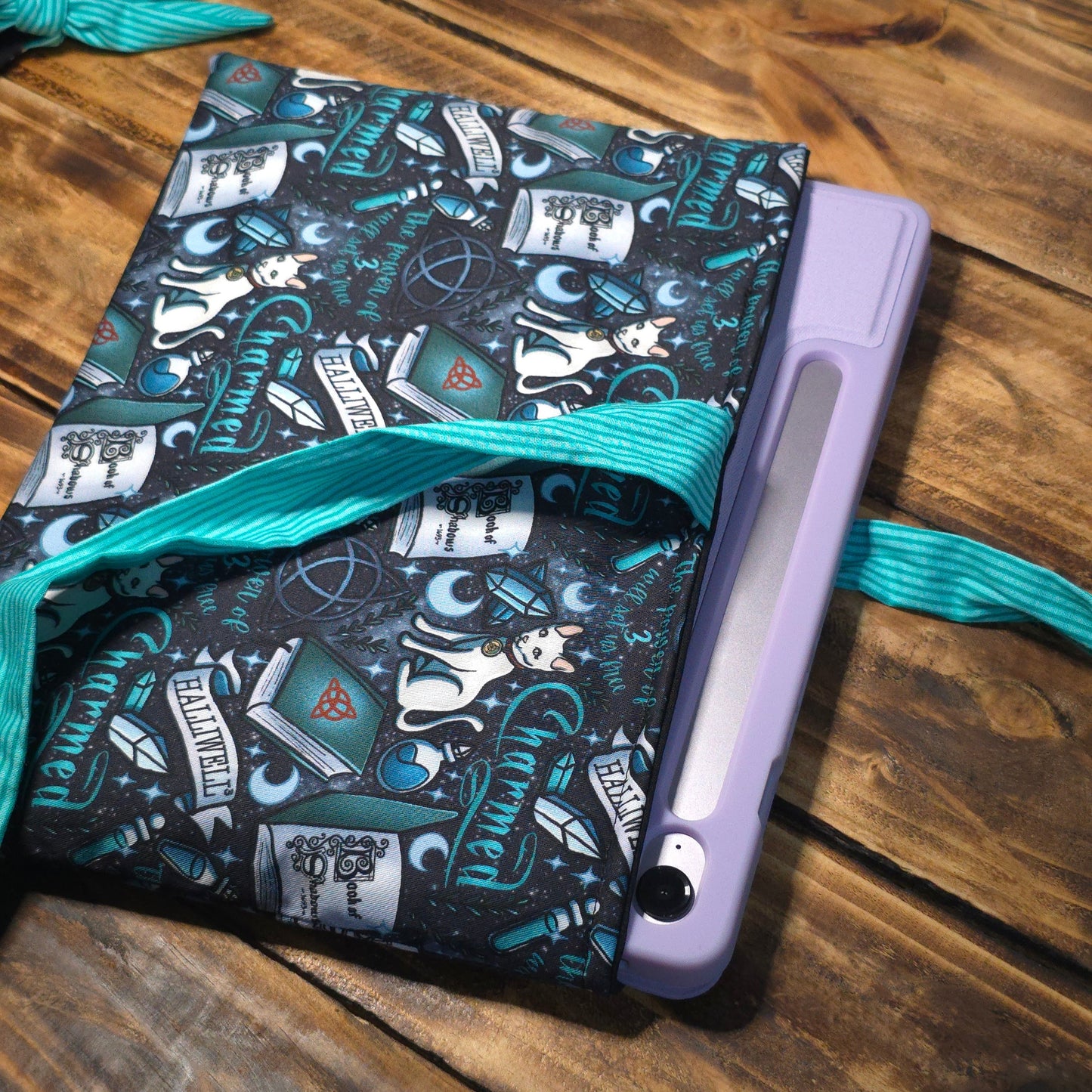 Charmed Fabric Book Sleeve - Side Tie Closure - 3 Sizes