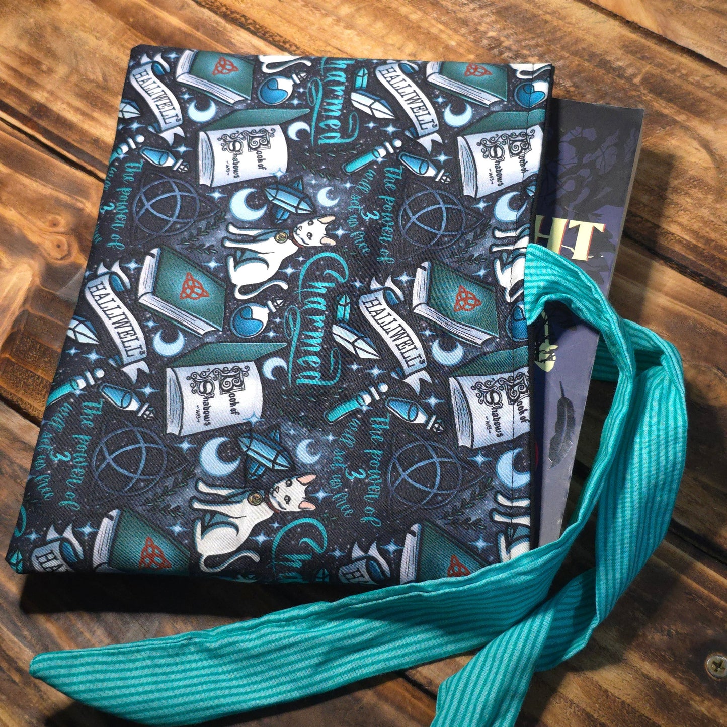 Charmed Fabric Book Sleeve - Side Tie Closure - 3 Sizes
