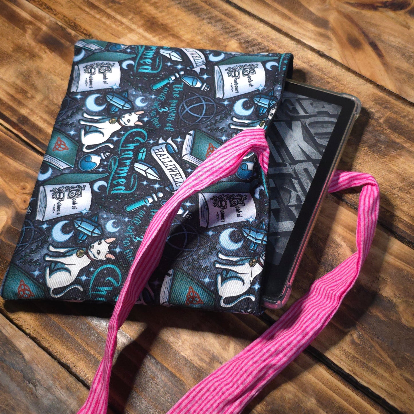 Charmed Fabric Book Sleeve - Side Tie Closure - 3 Sizes