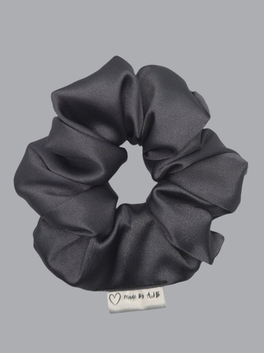 Grey Satin | Large Luxe Scrunchie