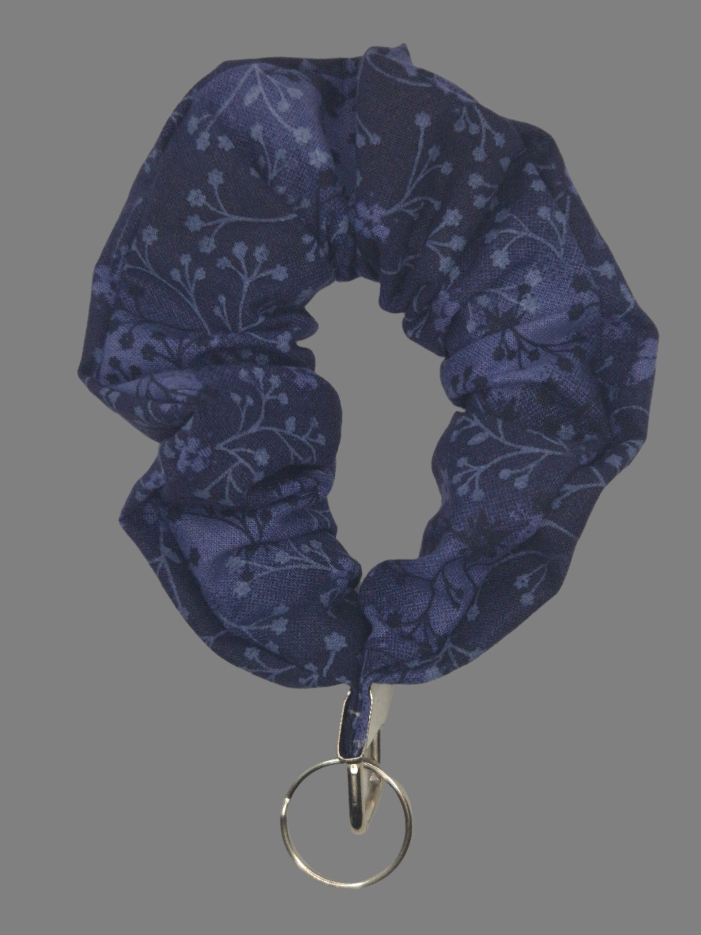 Dark Blue Flutter Scrunchie Wristlet | Cotton