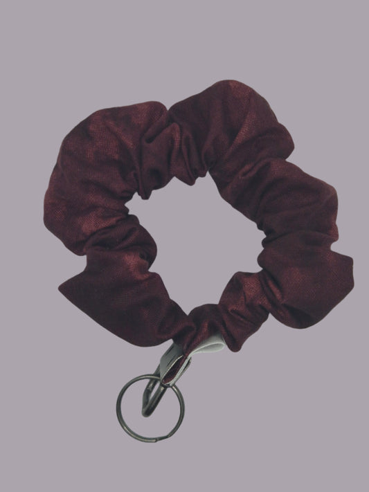 Red Marble Scrunchie Wristlet | Cotton