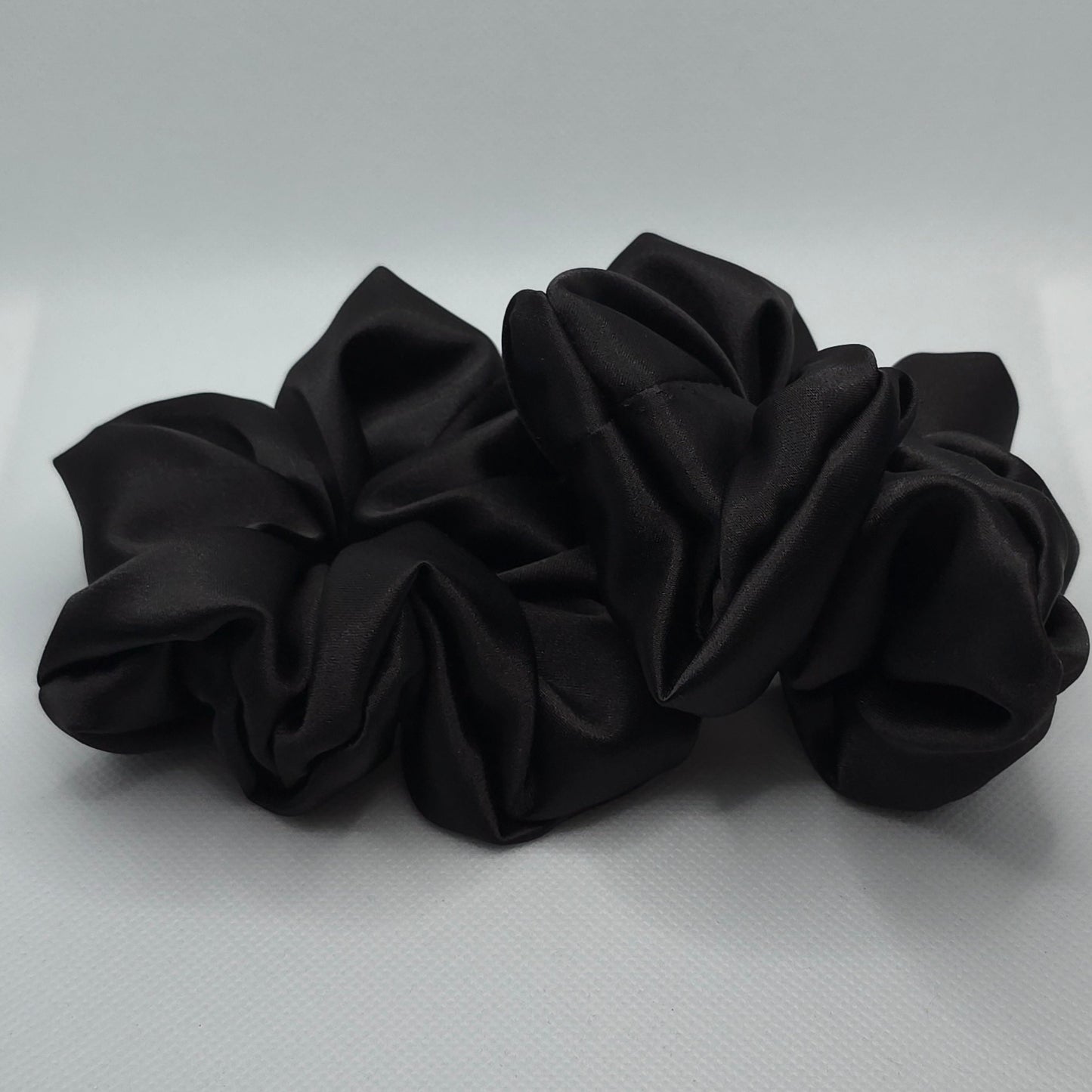 Black Satin | Large Classic Scrunchie