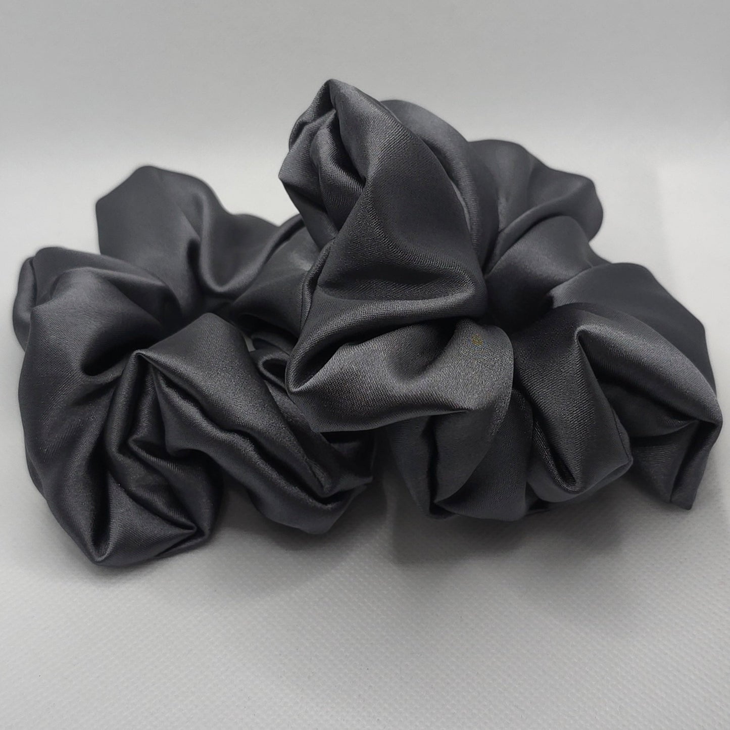 Grey Satin | Large Luxe Scrunchie