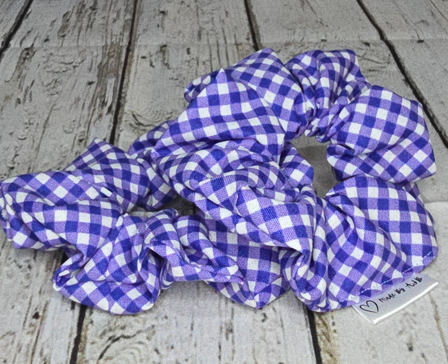 Blue Gingham Scrunchie | Cotton