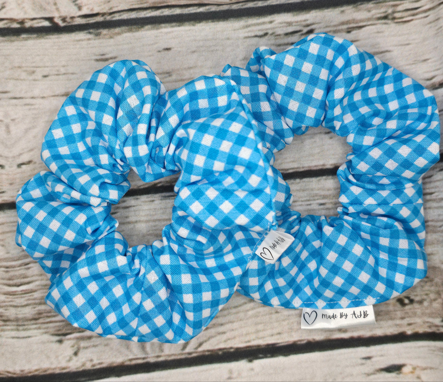 Light Blue Gingham | Large Classic Scrunchie