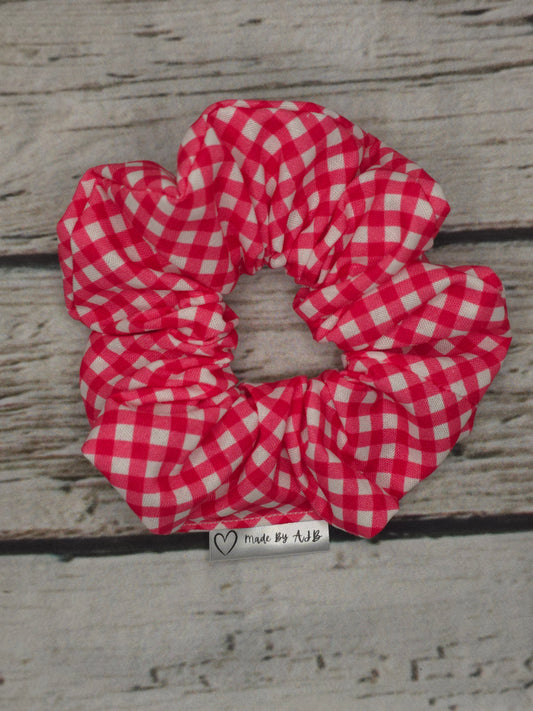 Pink Gingham Scrunchie | Cotton