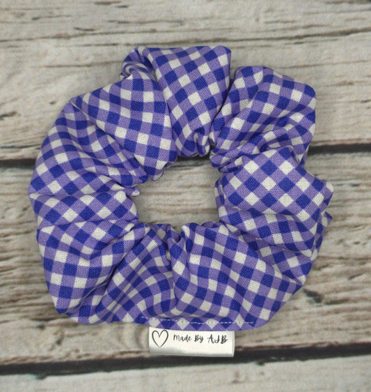 Blue Gingham Scrunchie | Cotton