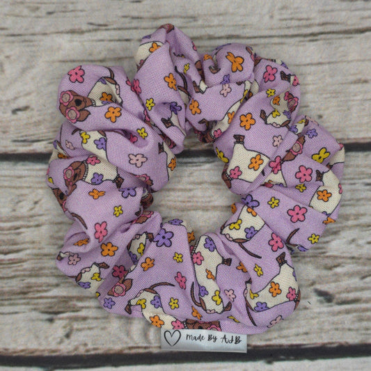 Dachshund Floral Scrunchie | Rayon