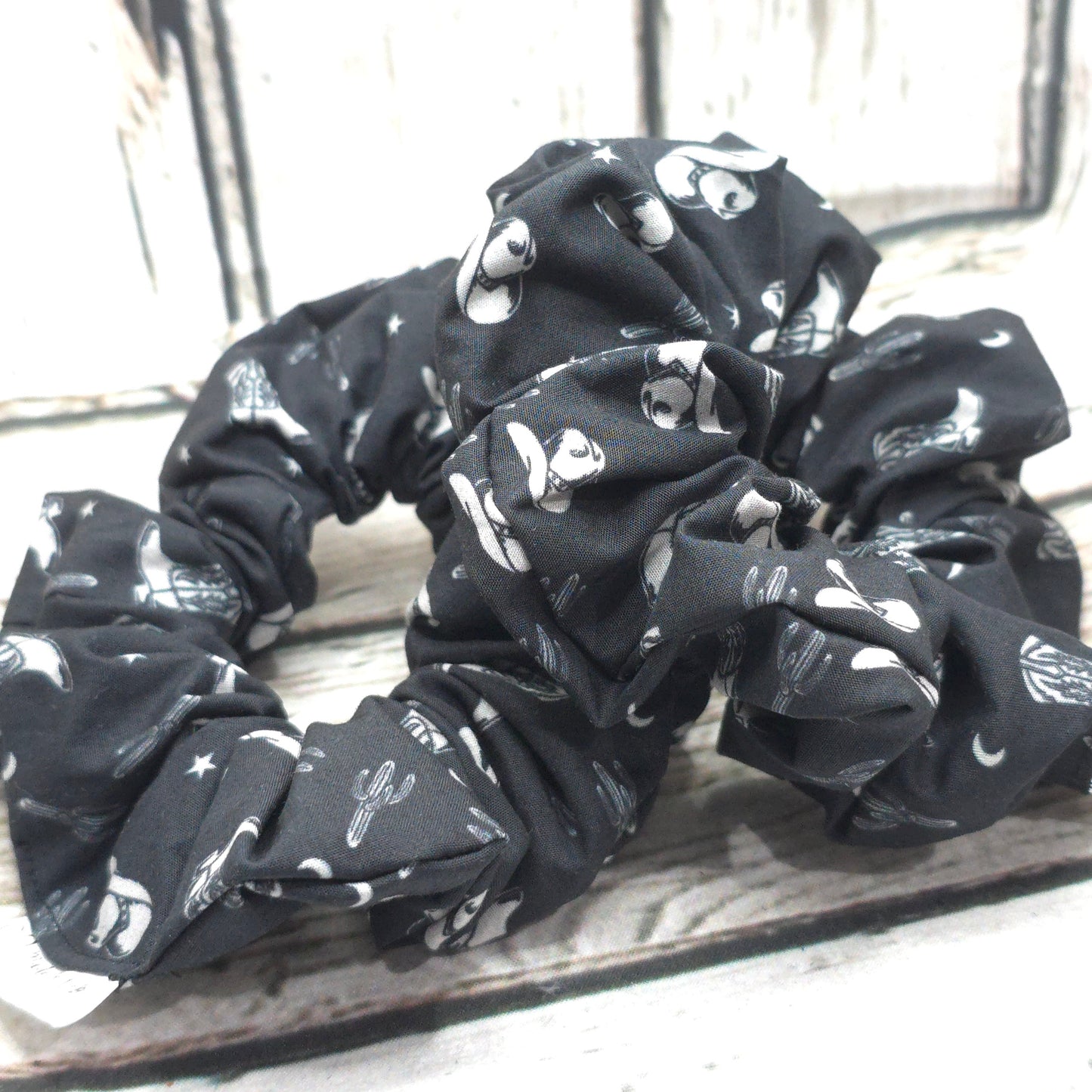 Black Cowboy | Large Luxe Scrunchie
