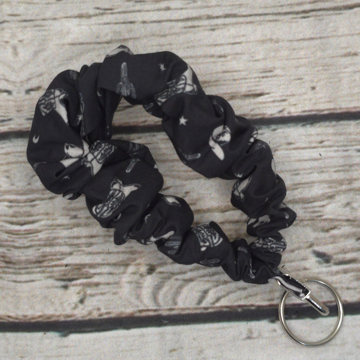 Black Cowboy Scrunchie Wristlet | Cotton Poplin