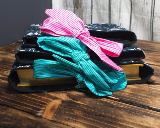 Charmed Fabric Book Sleeve - Side Tie Closure - 3 Sizes