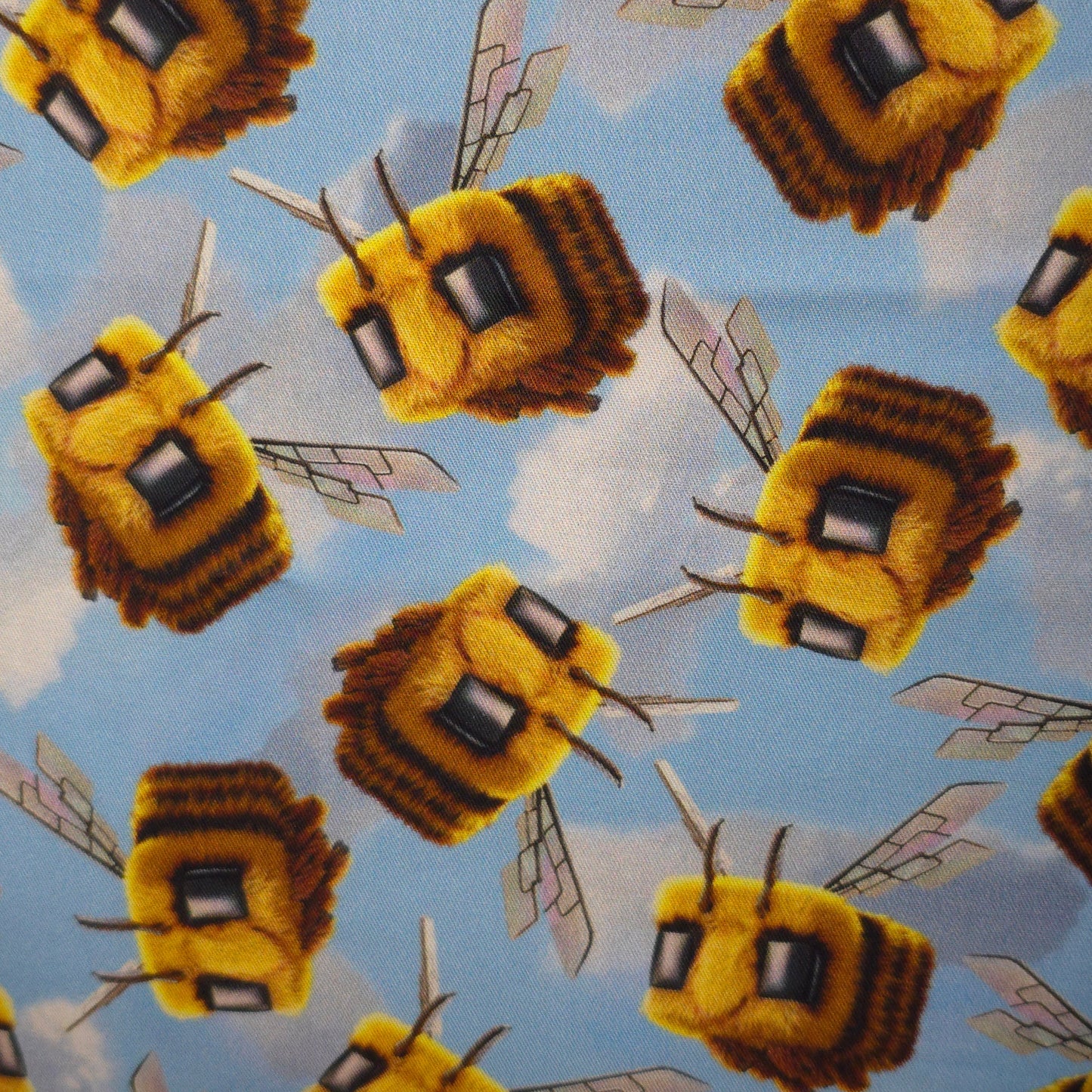Fluffy Bees Fabric Book Sleeve – Side Tie Closure – 3 Sizes