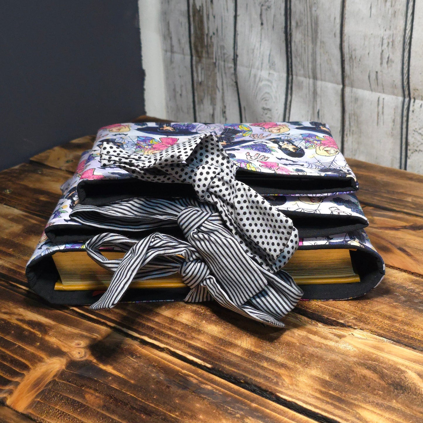 Wednesday & Enid |  Fabric Book Sleeve – Side Tie Closure – 3 Sizes