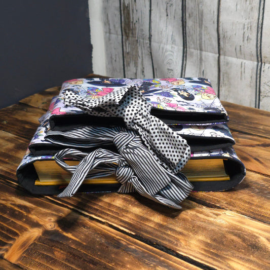Wednesday & Enid |  Fabric Book Sleeve – Side Tie Closure – 3 Sizes