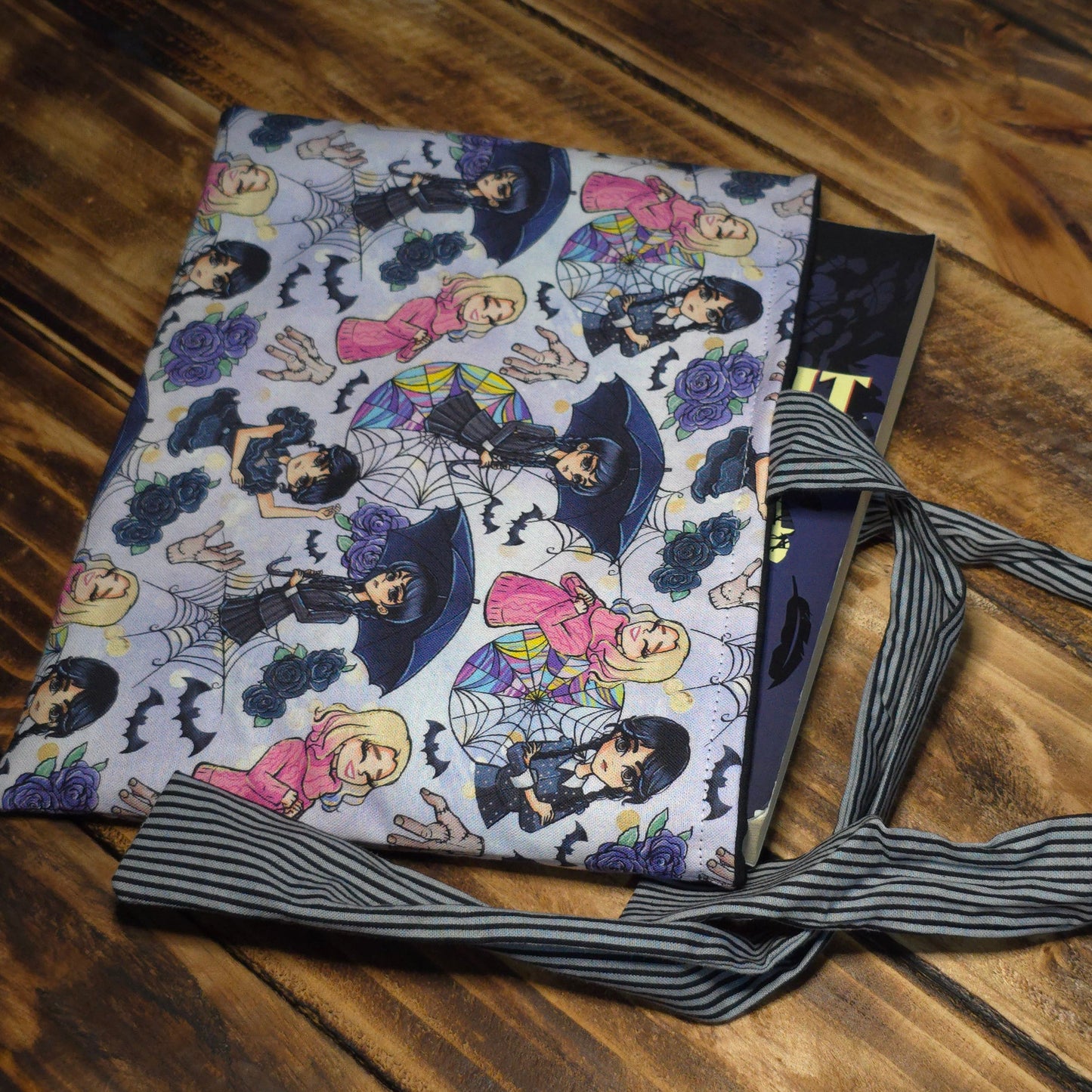 Wednesday & Enid |  Fabric Book Sleeve – Side Tie Closure – 3 Sizes