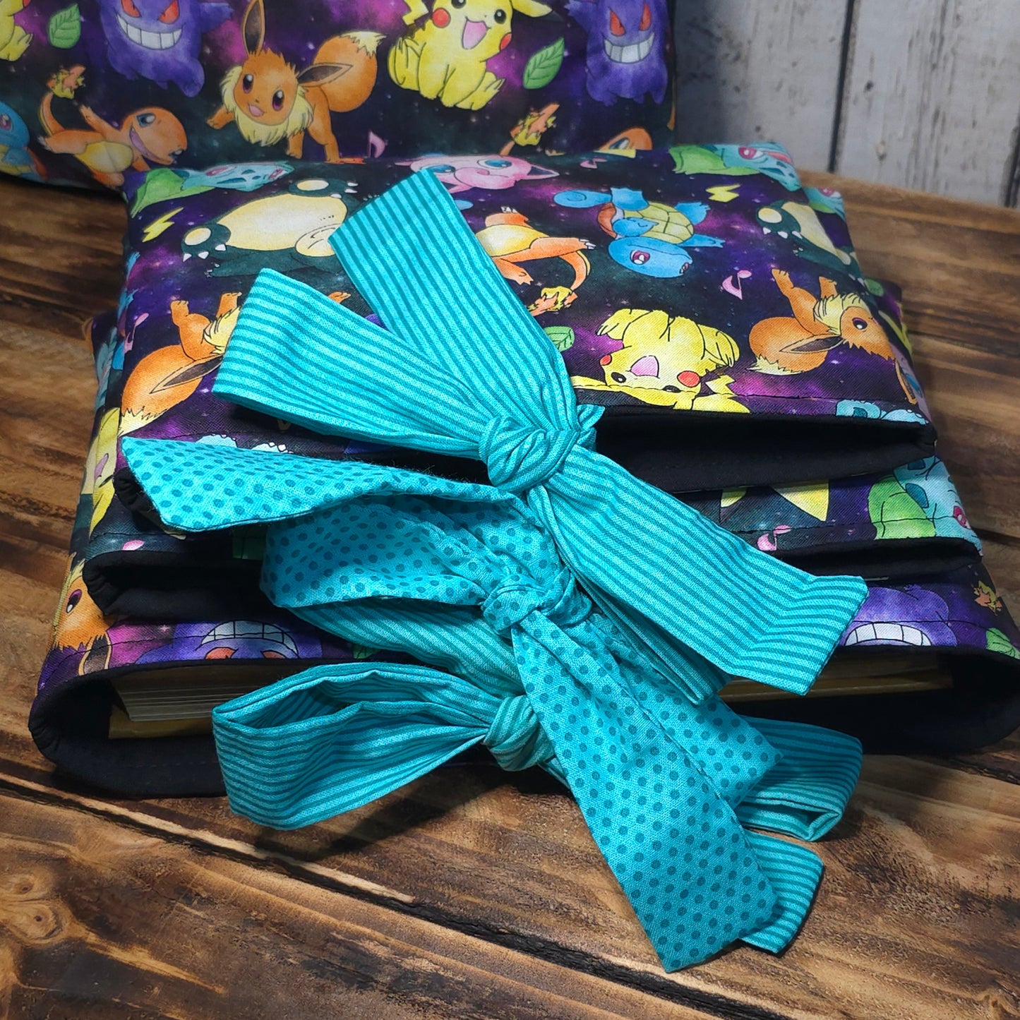 Pokemon Mix Fabric Book Sleeve – Side Tie Closure – 3 Sizes