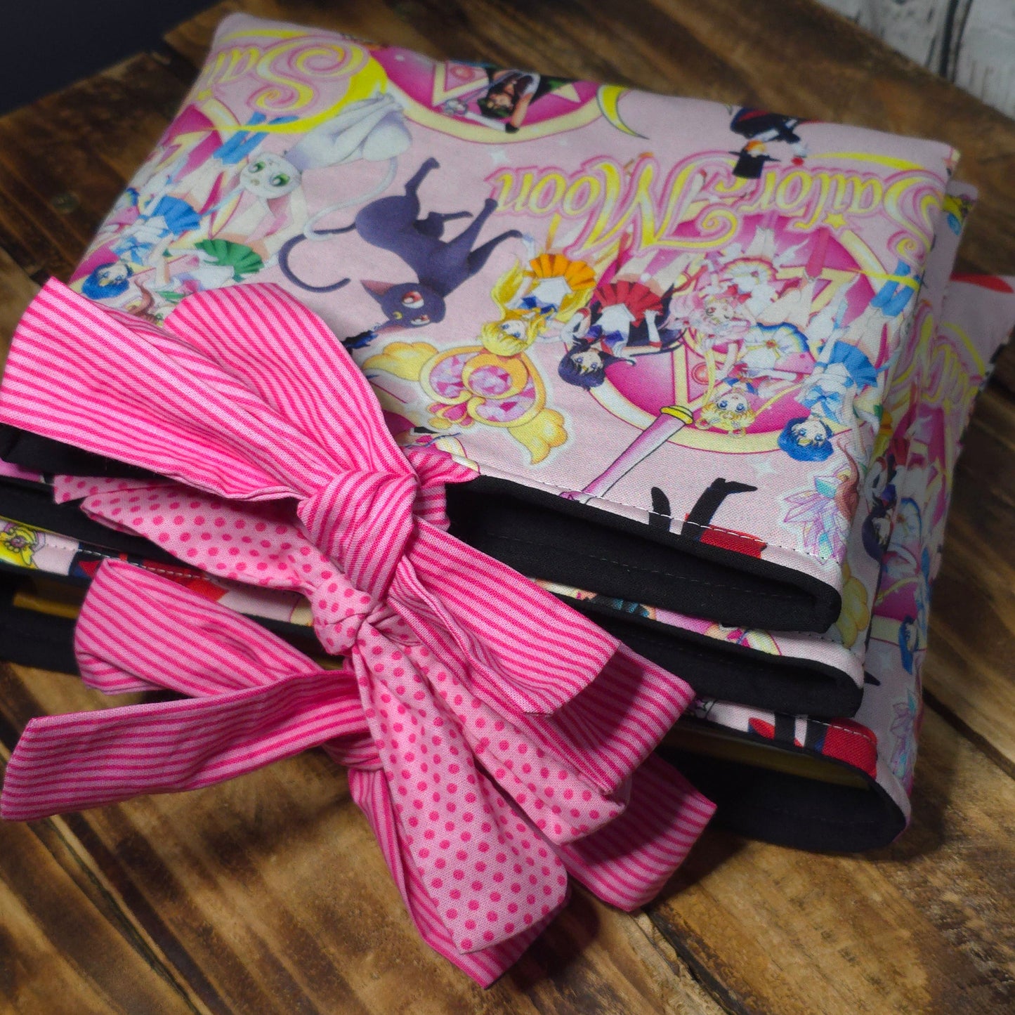 Sailor Moon Squad Fabric Book Sleeve – Side Tie Closure – 3 Sizes