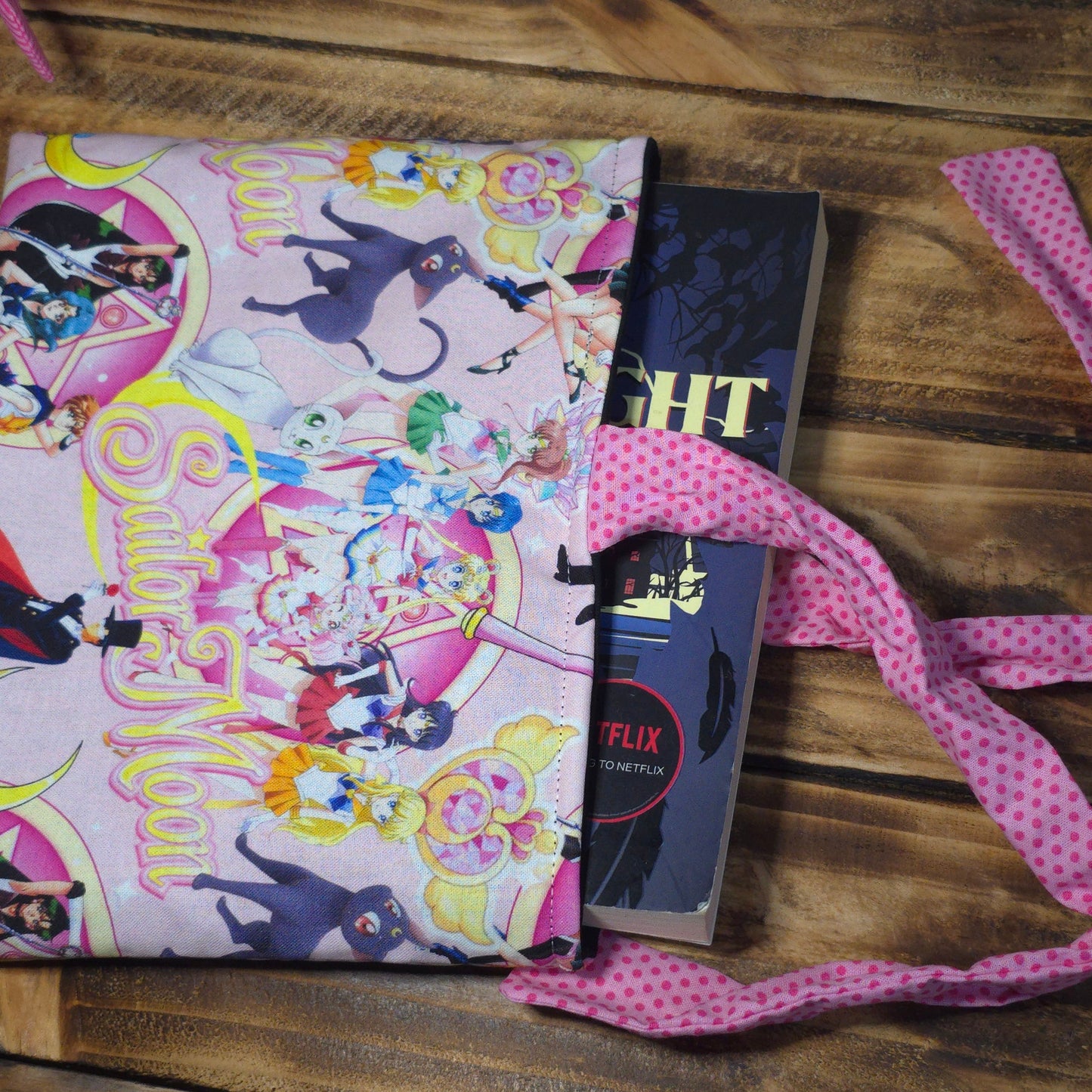 Sailor Moon Squad Fabric Book Sleeve – Side Tie Closure – 3 Sizes
