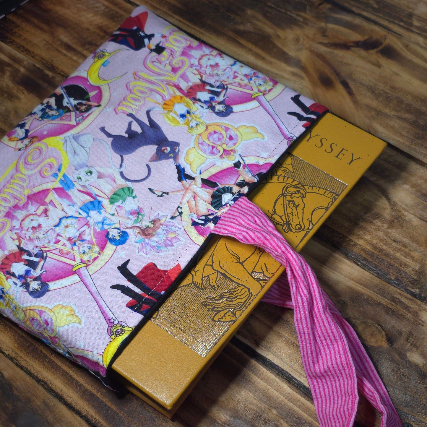 Sailor Moon Squad Fabric Book Sleeve – Side Tie Closure – 3 Sizes