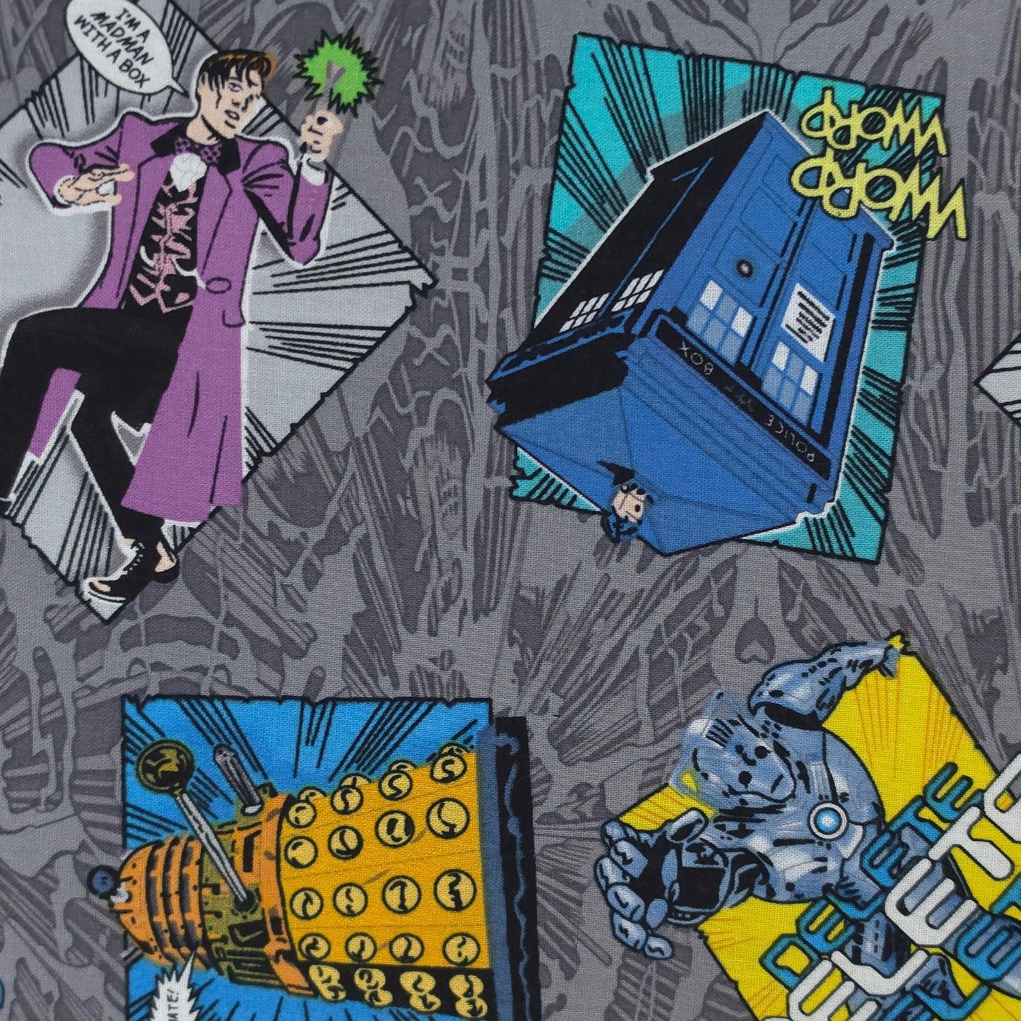 Doctor Who Grey | Handmade Fabric Wallet/Clutch