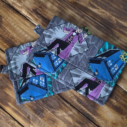 Doctor Who Grey | Handmade Fabric Wallet/Clutch