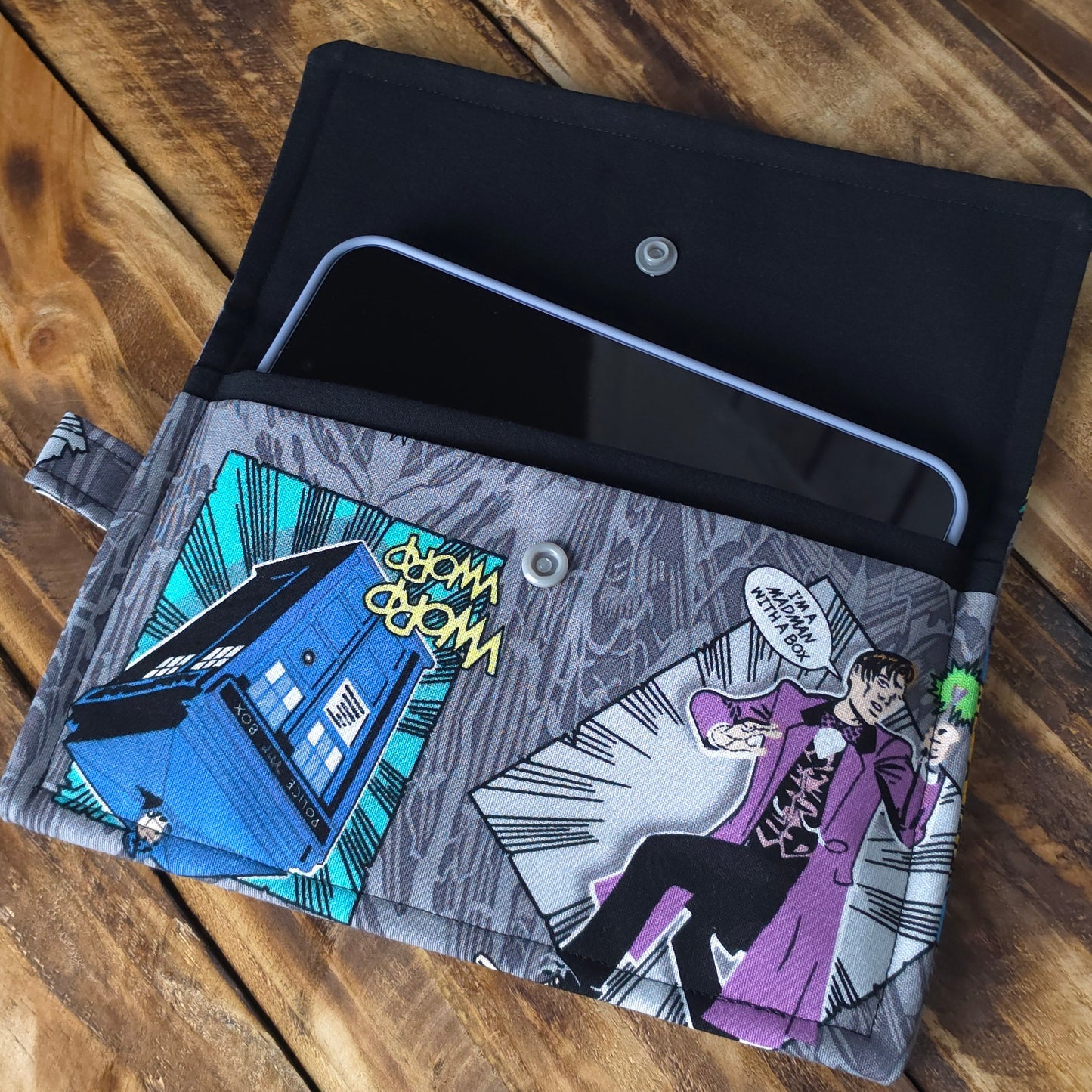Doctor Who Grey | Handmade Fabric Wallet/Clutch