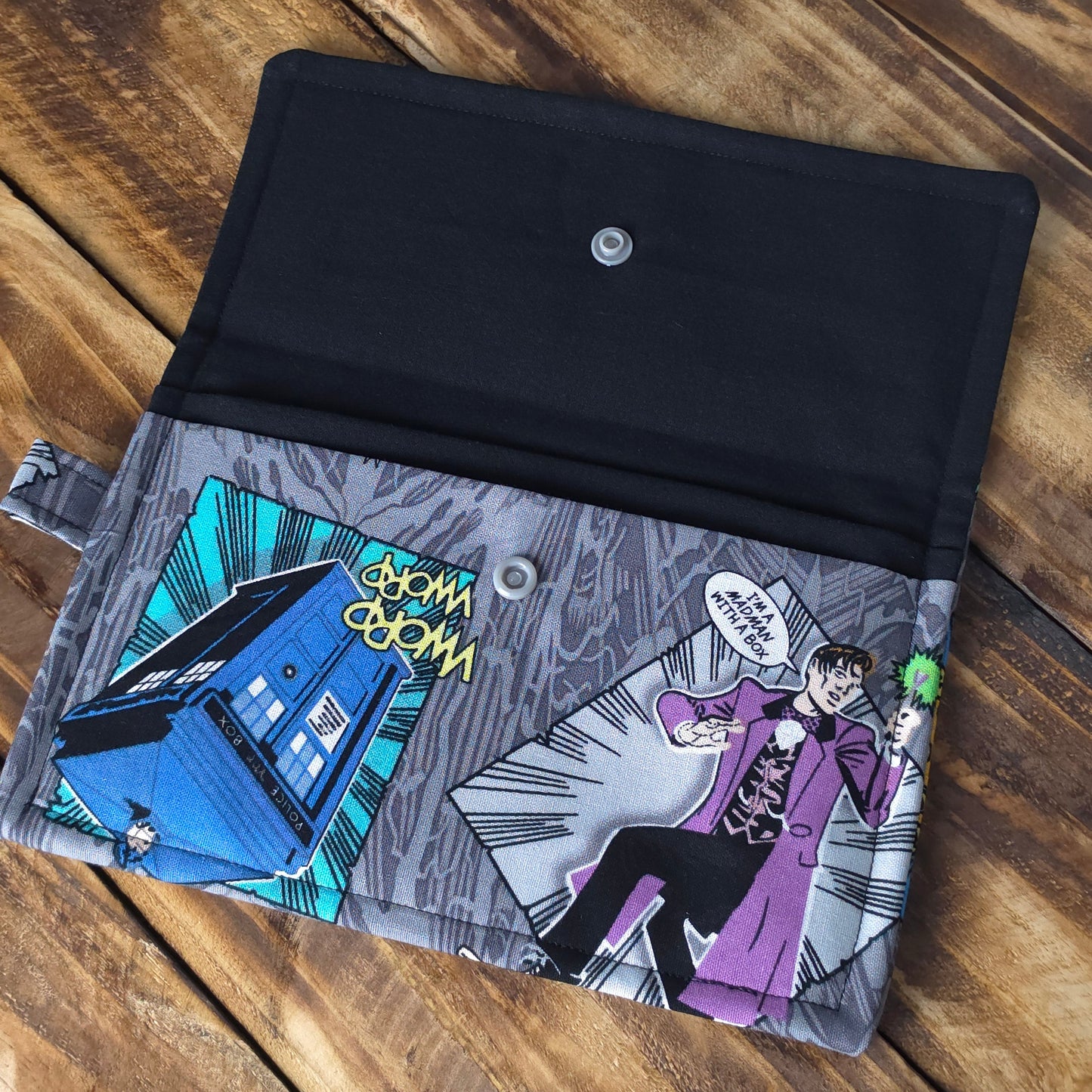 Doctor Who Grey | Handmade Fabric Wallet/Clutch