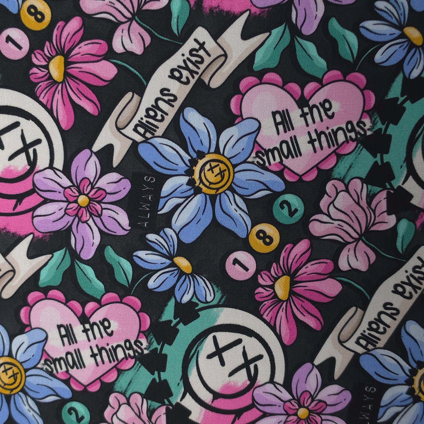 Blink 182 Floral | Scrunchie Wristlet