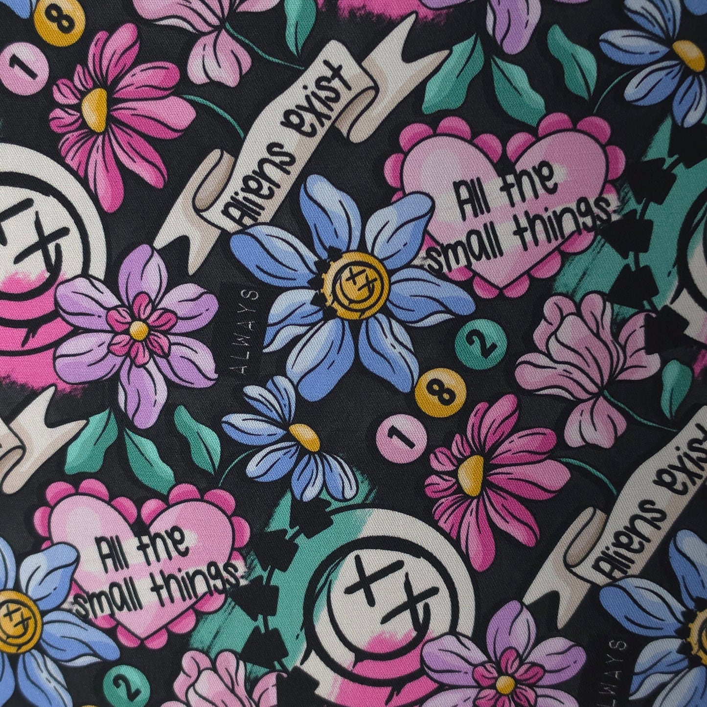 Blink 182 Floral | Fabric Bookmark